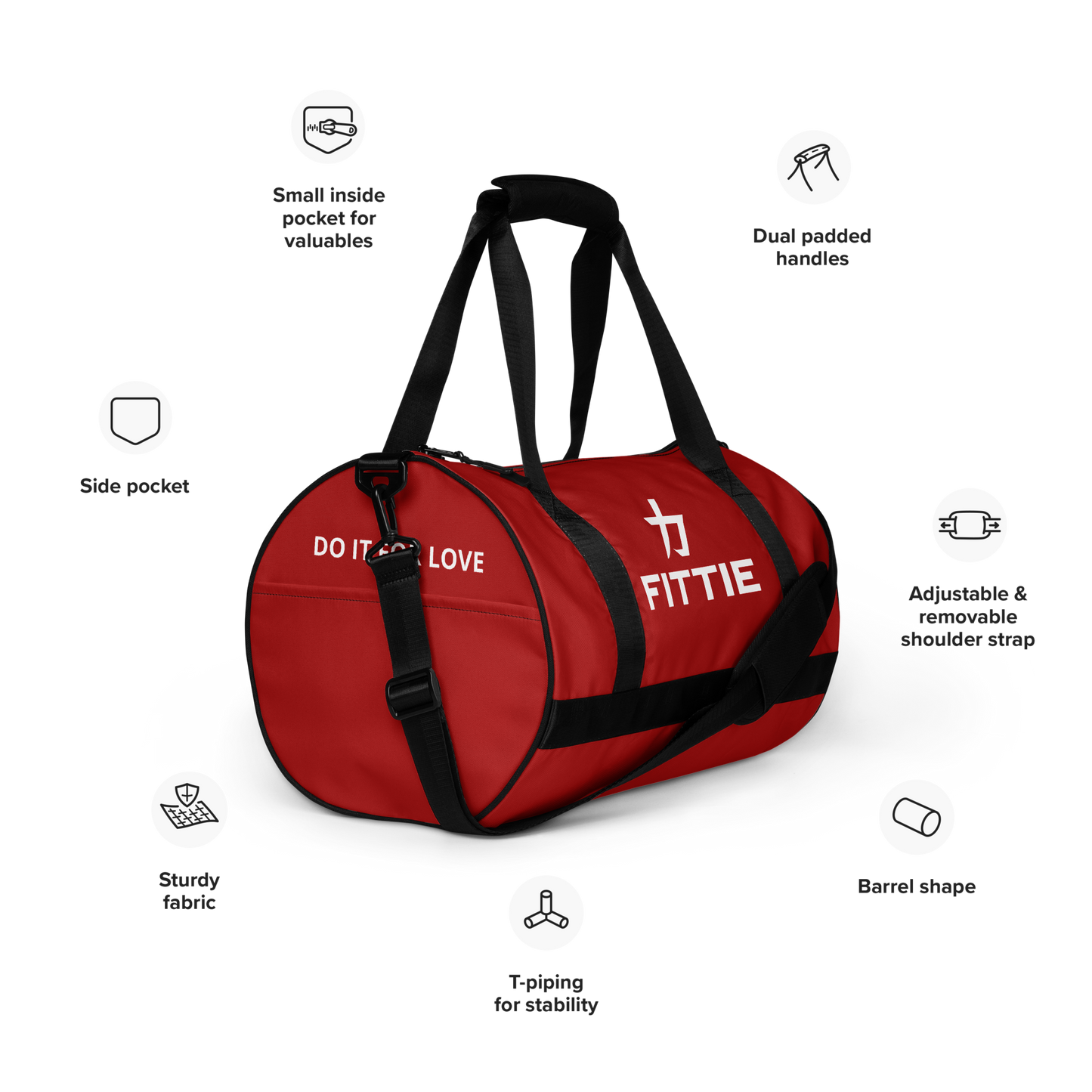 Fittie gym bag (Red/White)